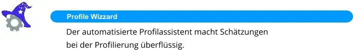 Profile Wizzard Der automatisierte Profilassistent macht Schätzungen  bei der Profilierung überflüssig.